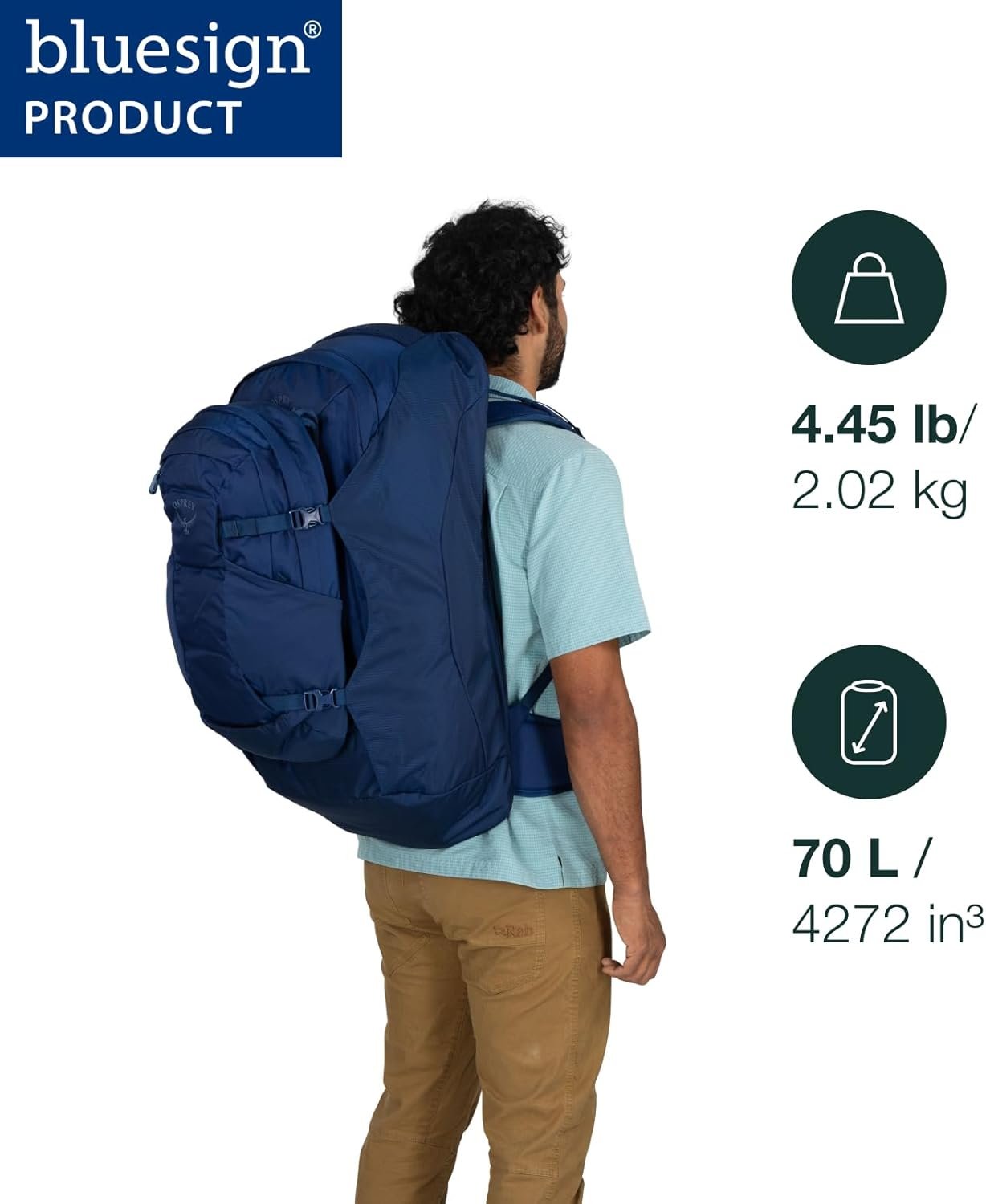 Osprey Farpoint 70L Men's Travel Backpack - Large ... - Image 3