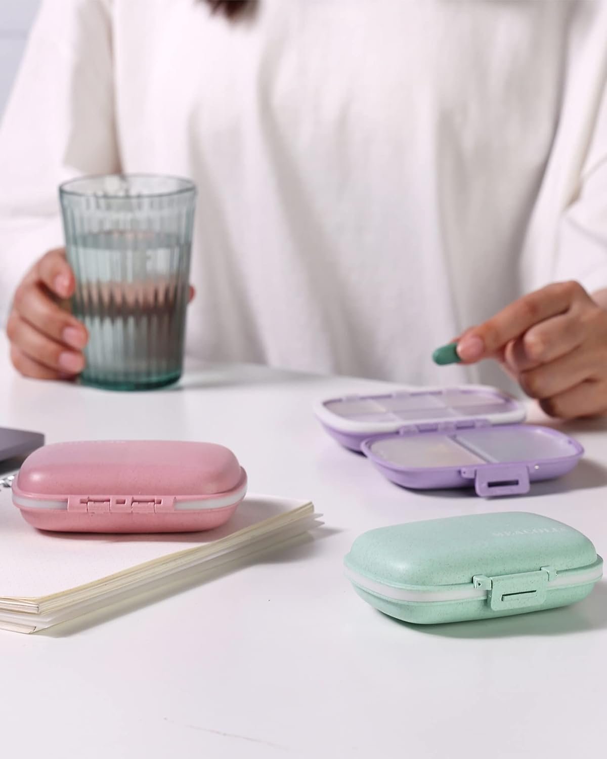 3 Pack 8 Compartments Travel Pill Organizer, Daily... - Image 7