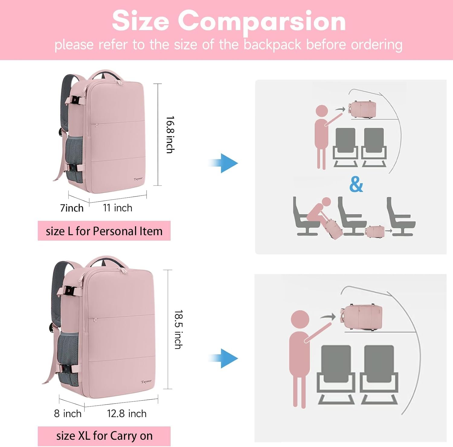 Taygeer Travel Backpack for Women, Carry On Backpa... - Image 7