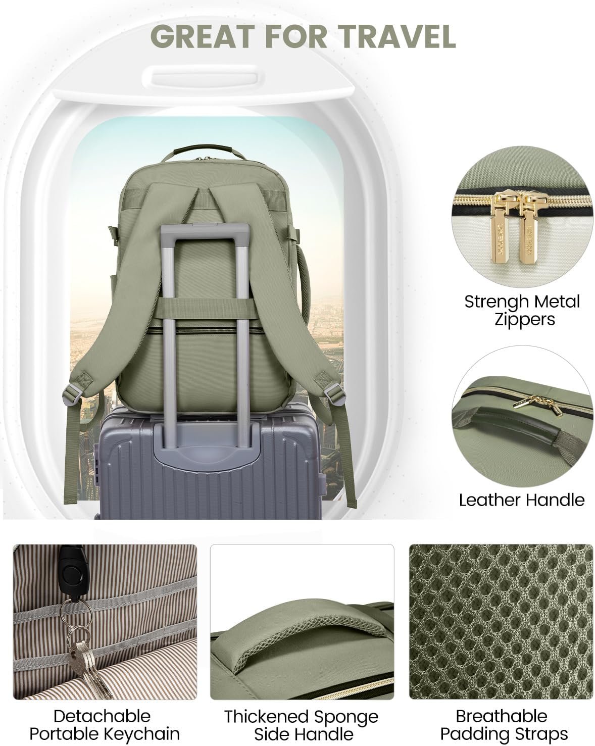 LOVEVOOK 40L Travel Backpack for Women & Men, Airl... - Image 9