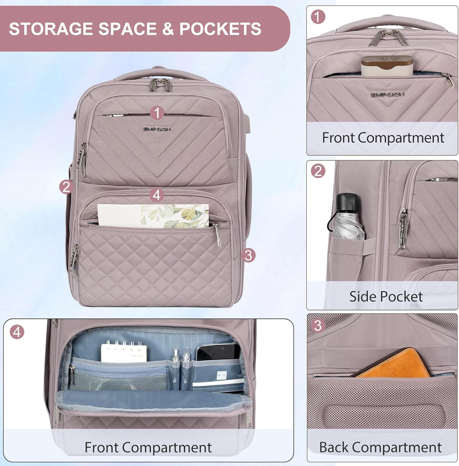 EMPSIGN Carry on Travel Backpack for Women & Men, ... - Image 5