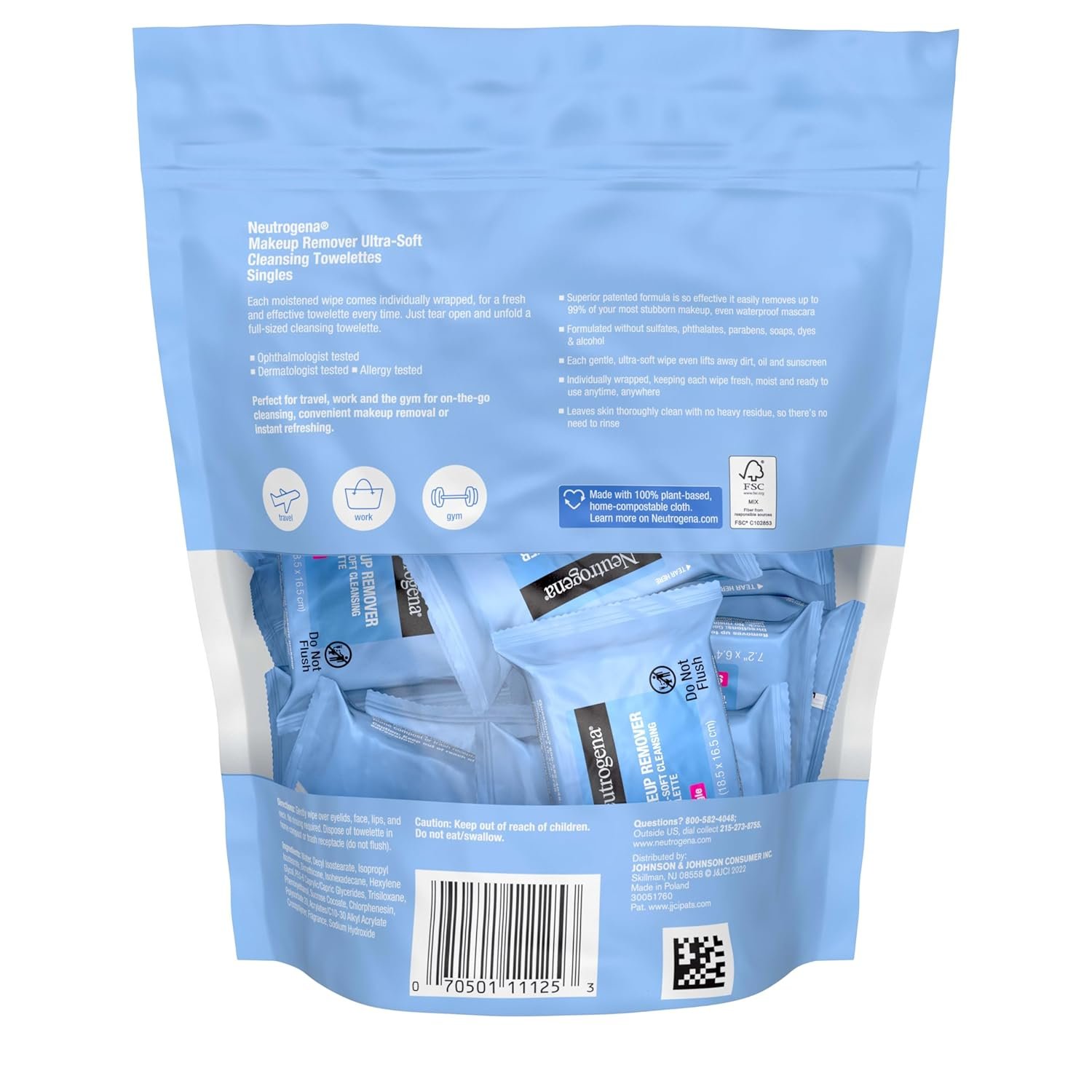 Neutrogena Makeup Remover Wipes, Daily Single Face... - Image 7