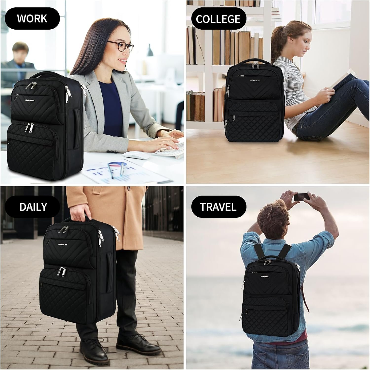 EMPSIGN Travel Backpack for Women, Large Carry On ... - Image 8