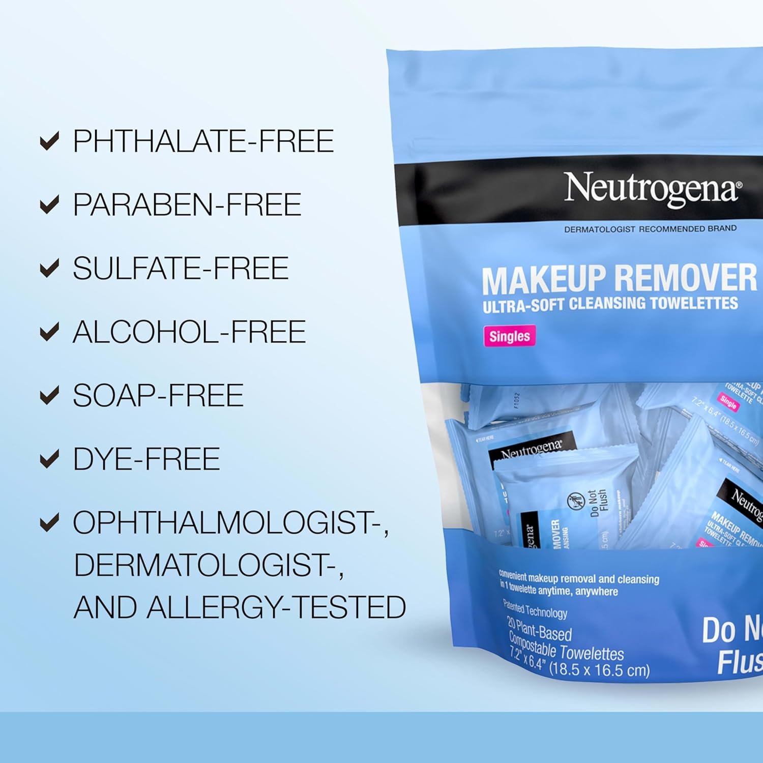 Neutrogena Makeup Remover Wipes, Daily Single Face... - Image 6