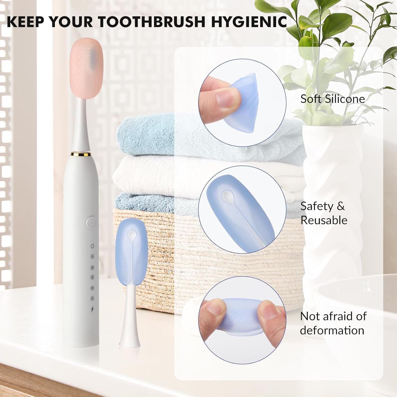 10 Packs Travel Toothbrush Covers, Silicone Toothb... - Image 4