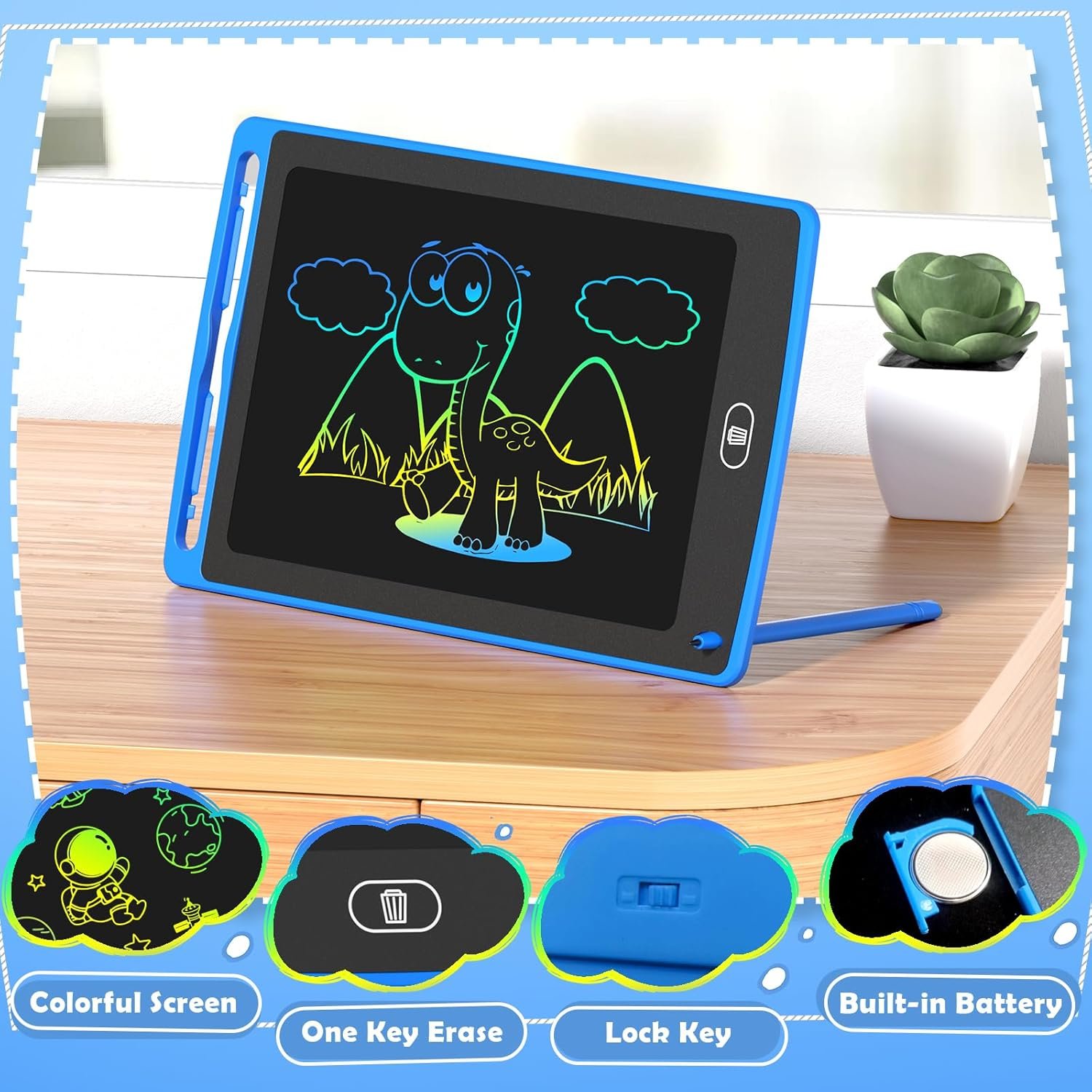 4 Pack LCD Writing Tablet for Kids, 8.5 Inch Color... - Image 4