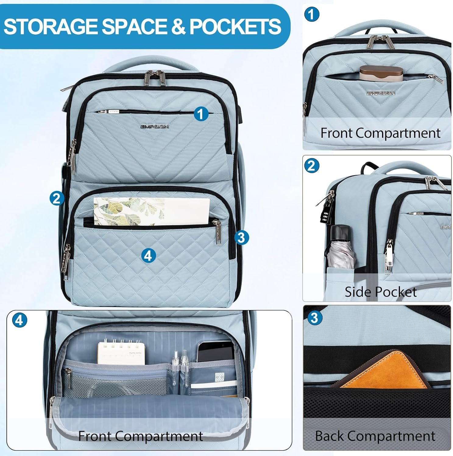 EMPSIGN Carry on Travel Backpack for Women & Men, ... - Image 6