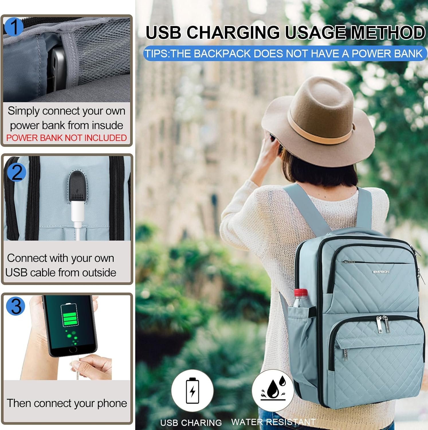 EMPSIGN Carry on Travel Backpack for Women & Men, ... - Image 7