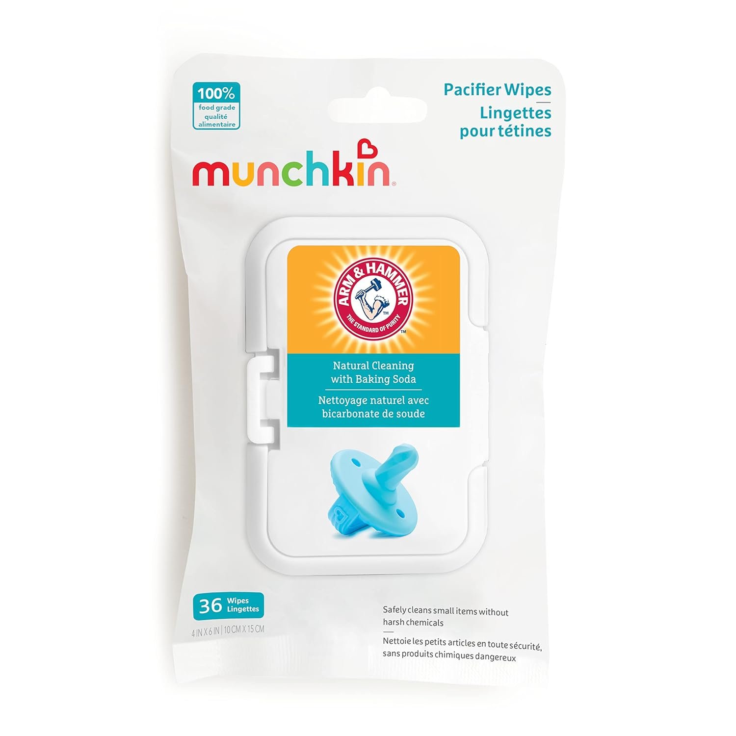 Munchkin Arm & Hammer Pacifier Wipes - Safely Clea... - Image 2