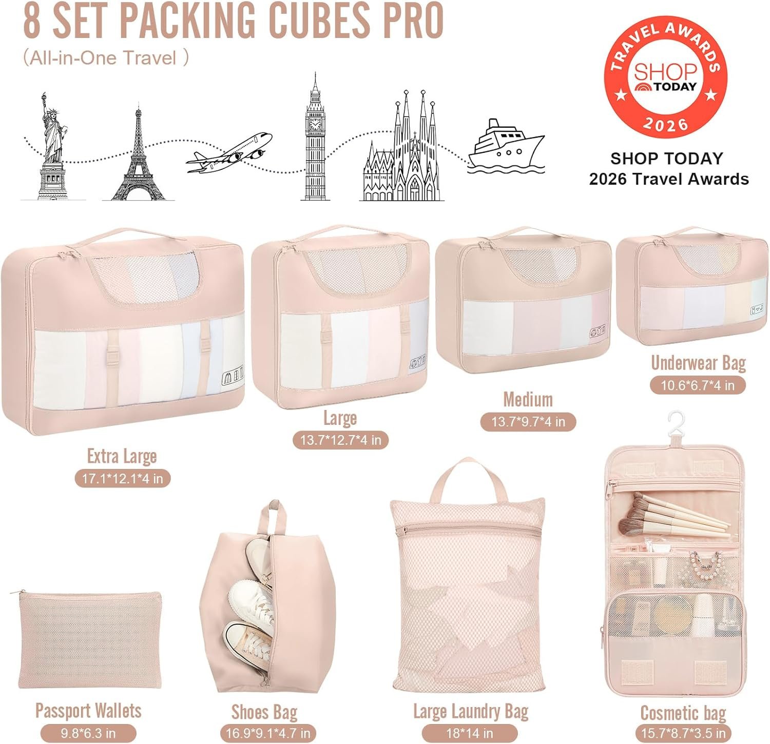 Veken 8 Set Packing Cubes, Cruise Ship Travel Esse... - Image 3