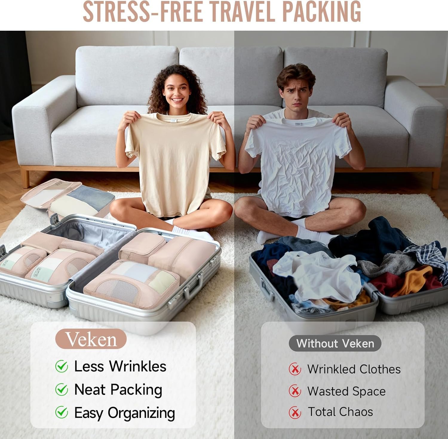 Veken 8 Set Packing Cubes, Cruise Ship Travel Esse... - Image 10