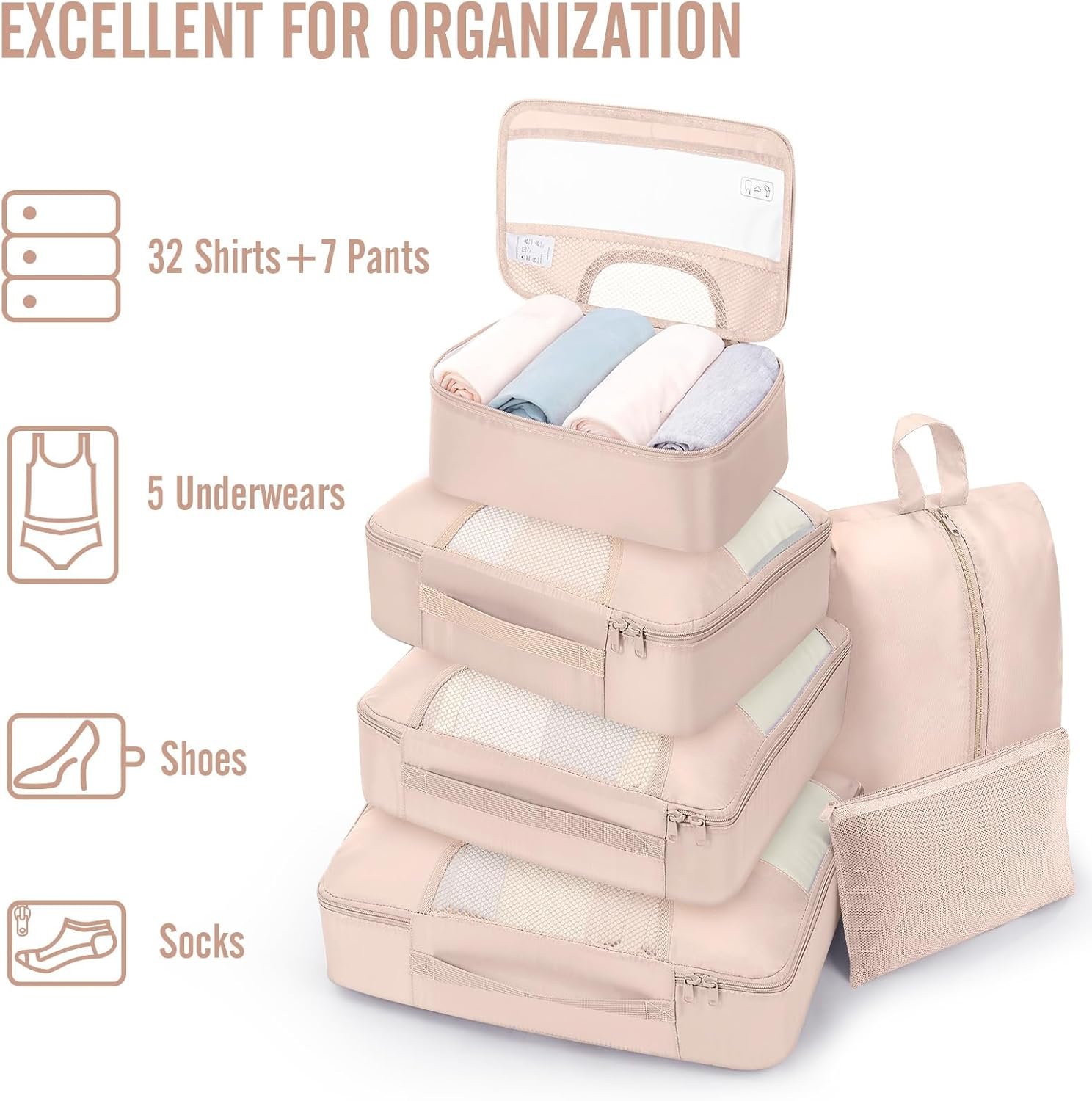 Veken 8 Set Packing Cubes, Cruise Ship Travel Esse... - Image 7