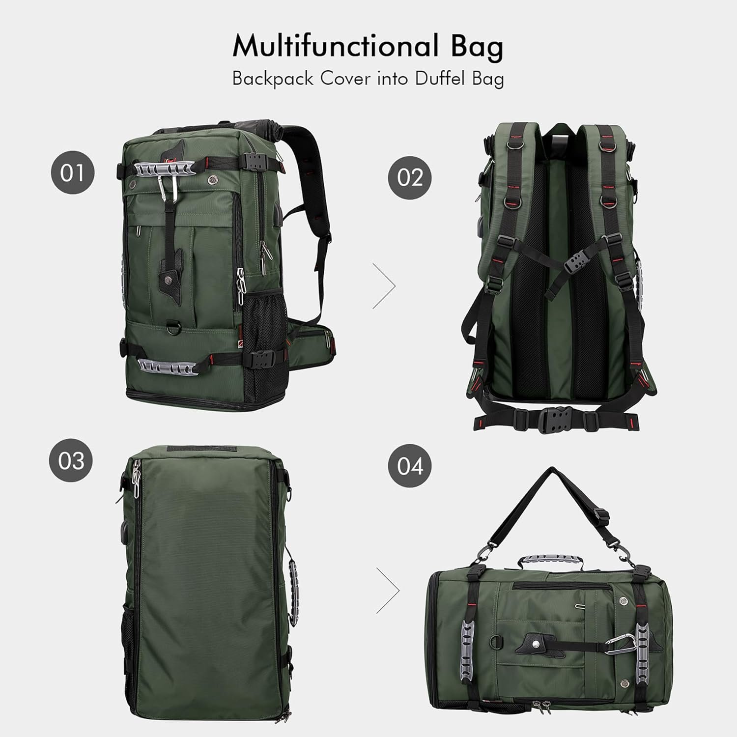 WITZMAN Travel Backpack for Men Large Duffle Lugga... - Image 7
