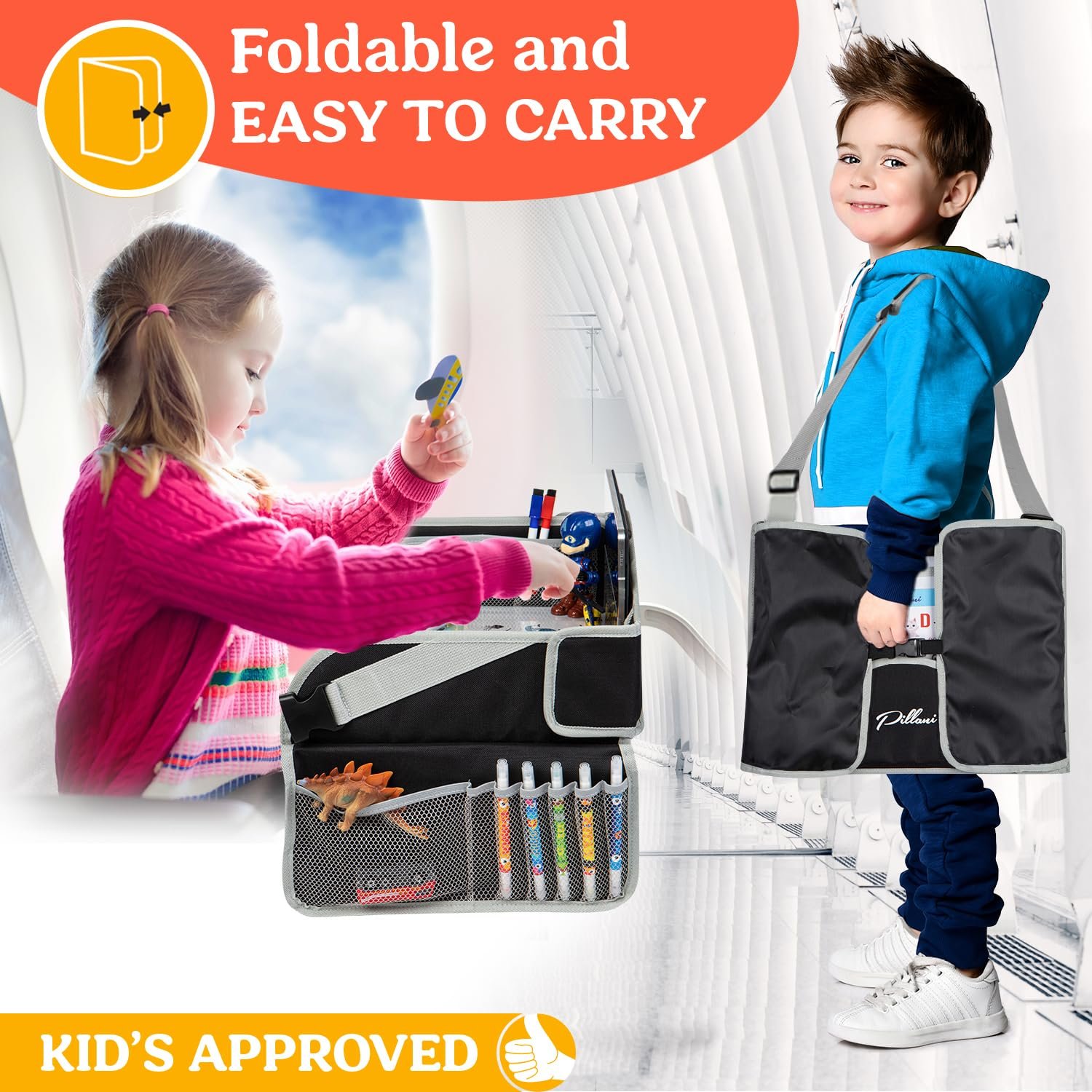 PILLANI Kids Travel Tray for Car - Car Seat Tray w... - Image 6