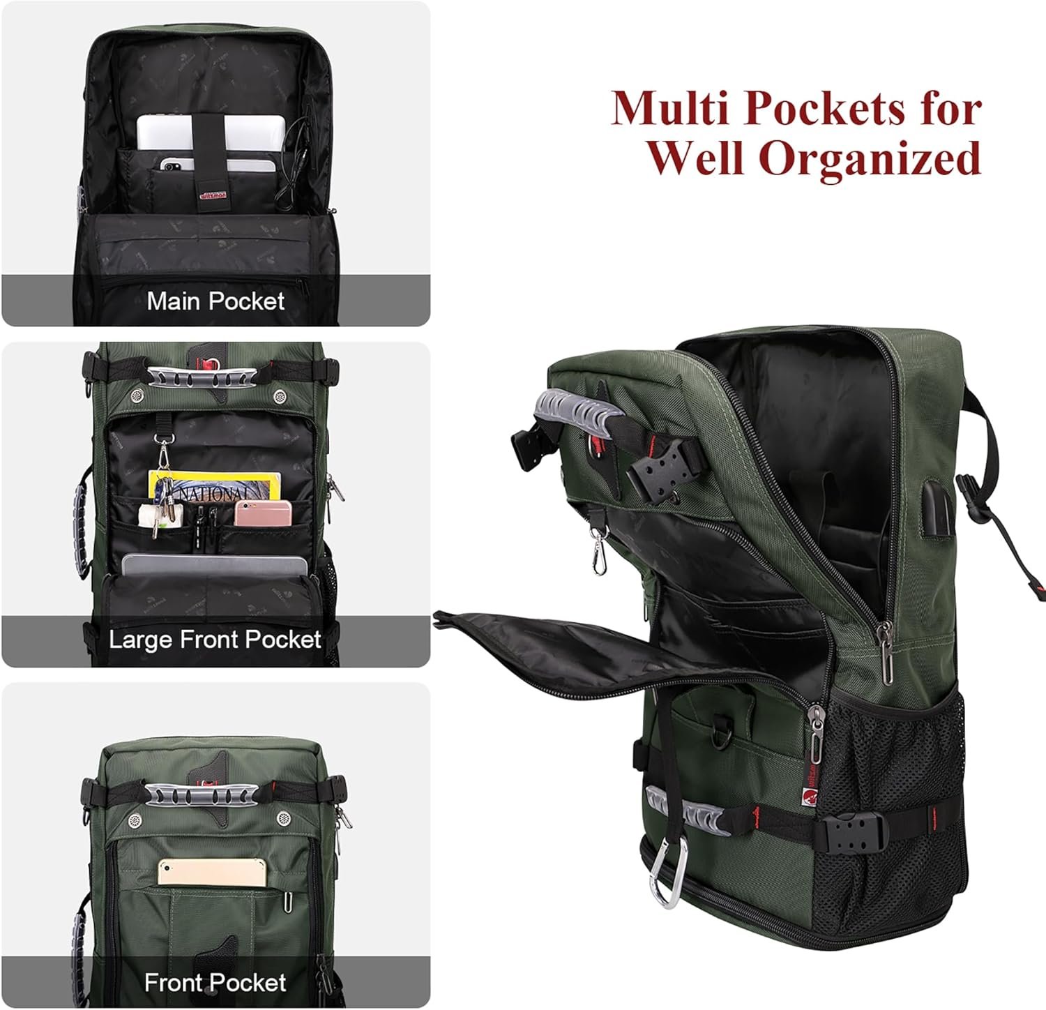 WITZMAN Travel Backpack for Men Large Duffle Lugga... - Image 4