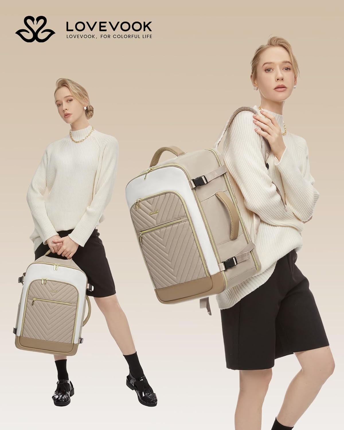 LOVEVOOK Large Travel Backpack for Women, TSA Carr... - Image 3