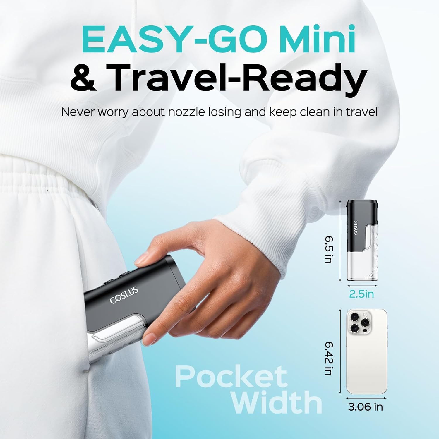 COSLUS T40 Mini Water Flosser for Travel: Portable... - Image 3