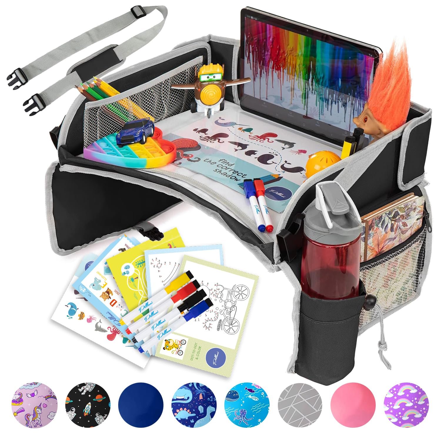 PILLANI Kids Travel Tray for Car - Car Seat Tray w... - Image 2
