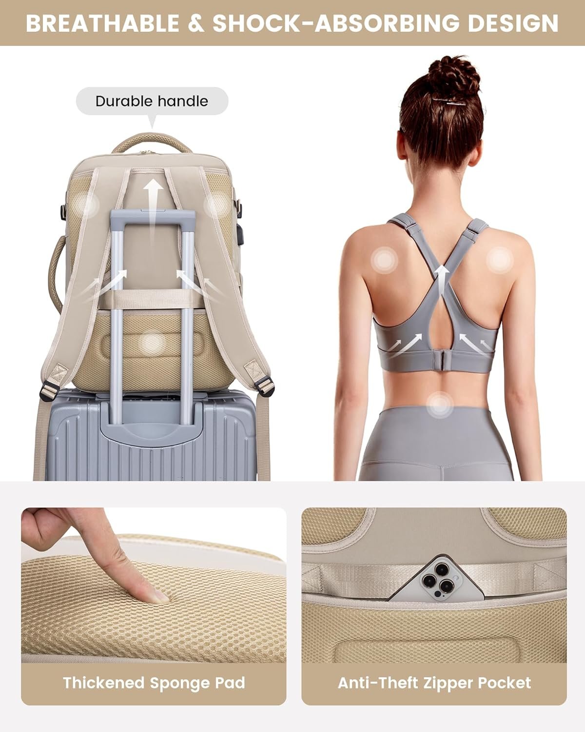 LOVEVOOK Large Travel Backpack for Women, TSA Carr... - Image 9