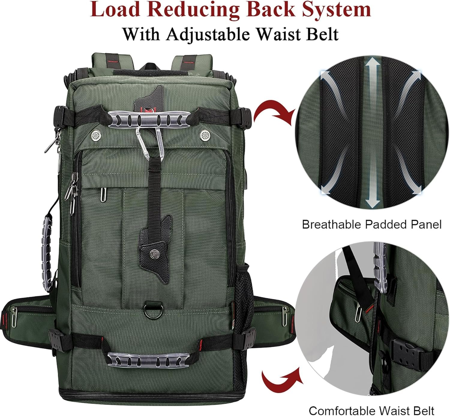 WITZMAN Travel Backpack for Men Large Duffle Lugga... - Image 8