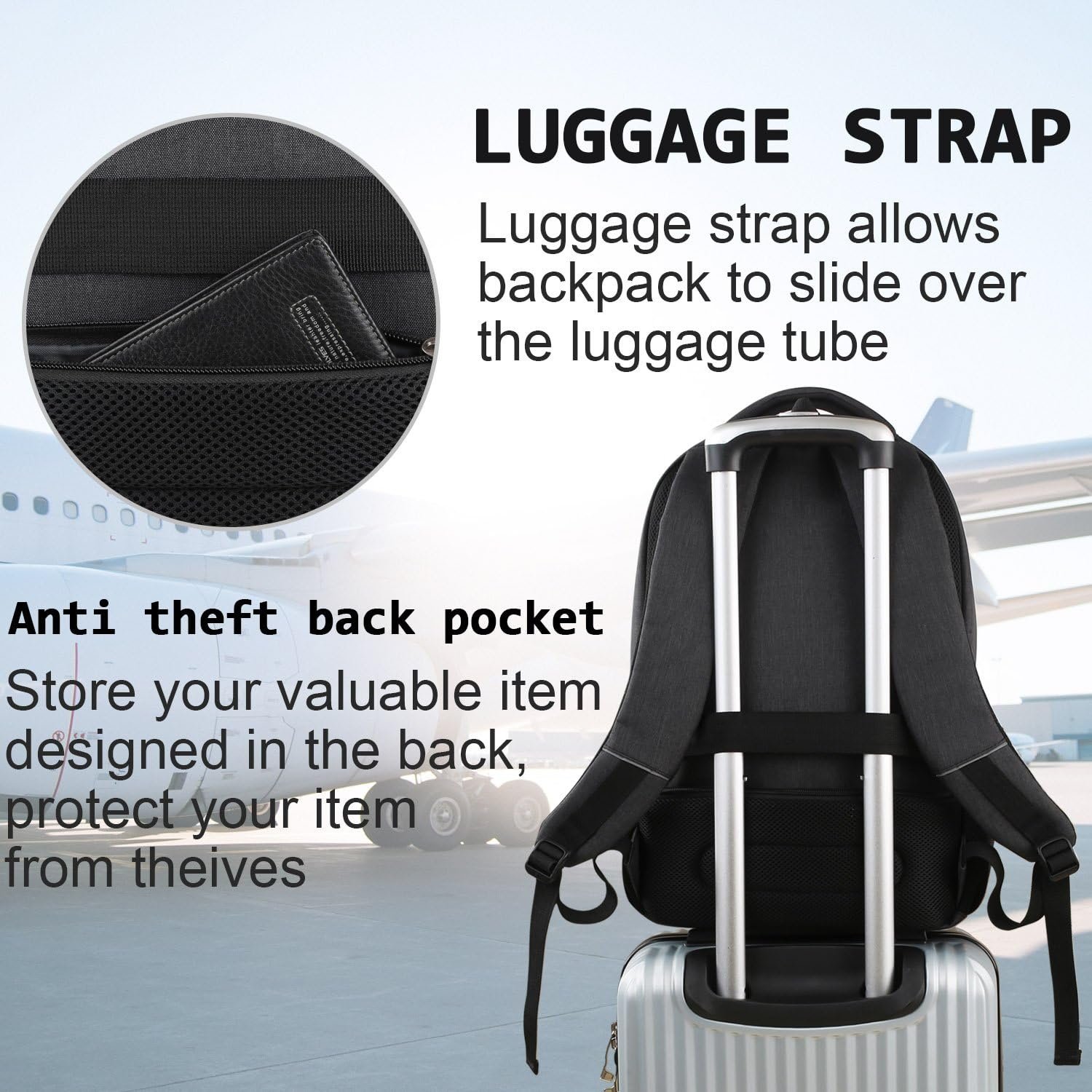 Volher Laptop Backpack,Business Travel Anti Theft ... - Image 7