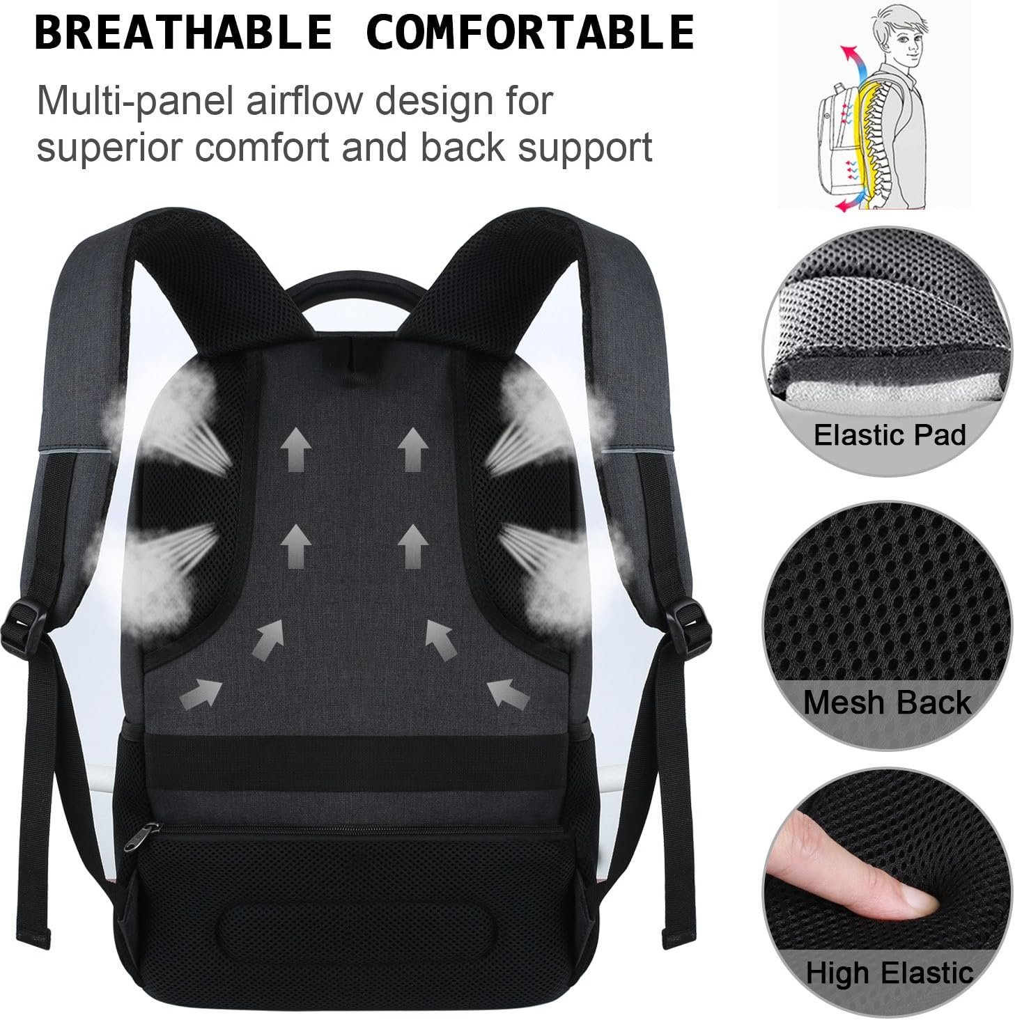 Volher Laptop Backpack,Business Travel Anti Theft ... - Image 6
