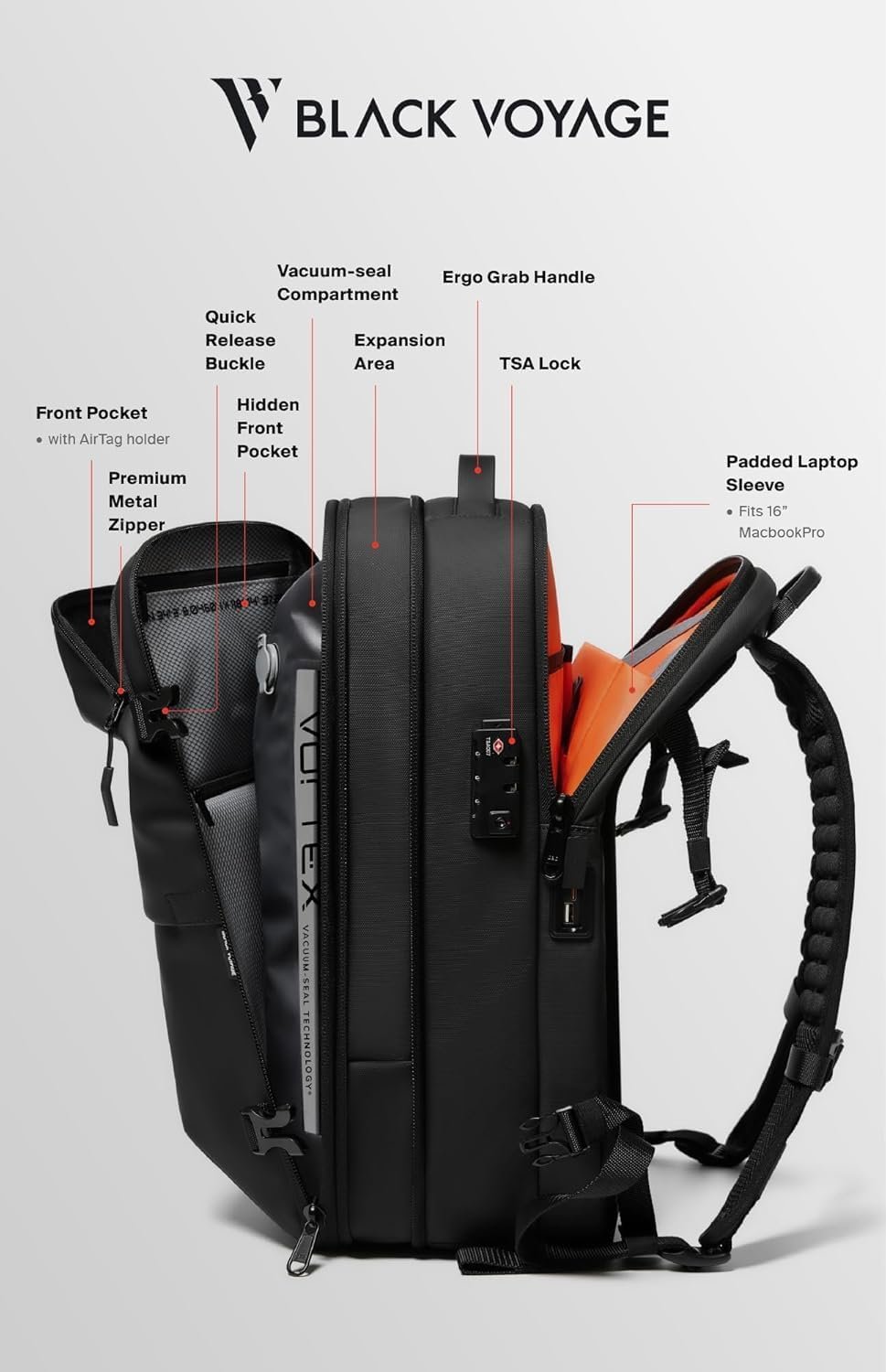 BlackVoyage Vortex Vacuum Seal Travel Backpack 60L... - Image 6