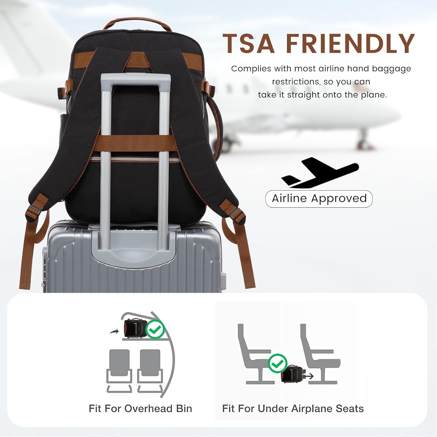 LOVEVOOK 40L Large Travel Backpack for Women Men, ... - Image 5