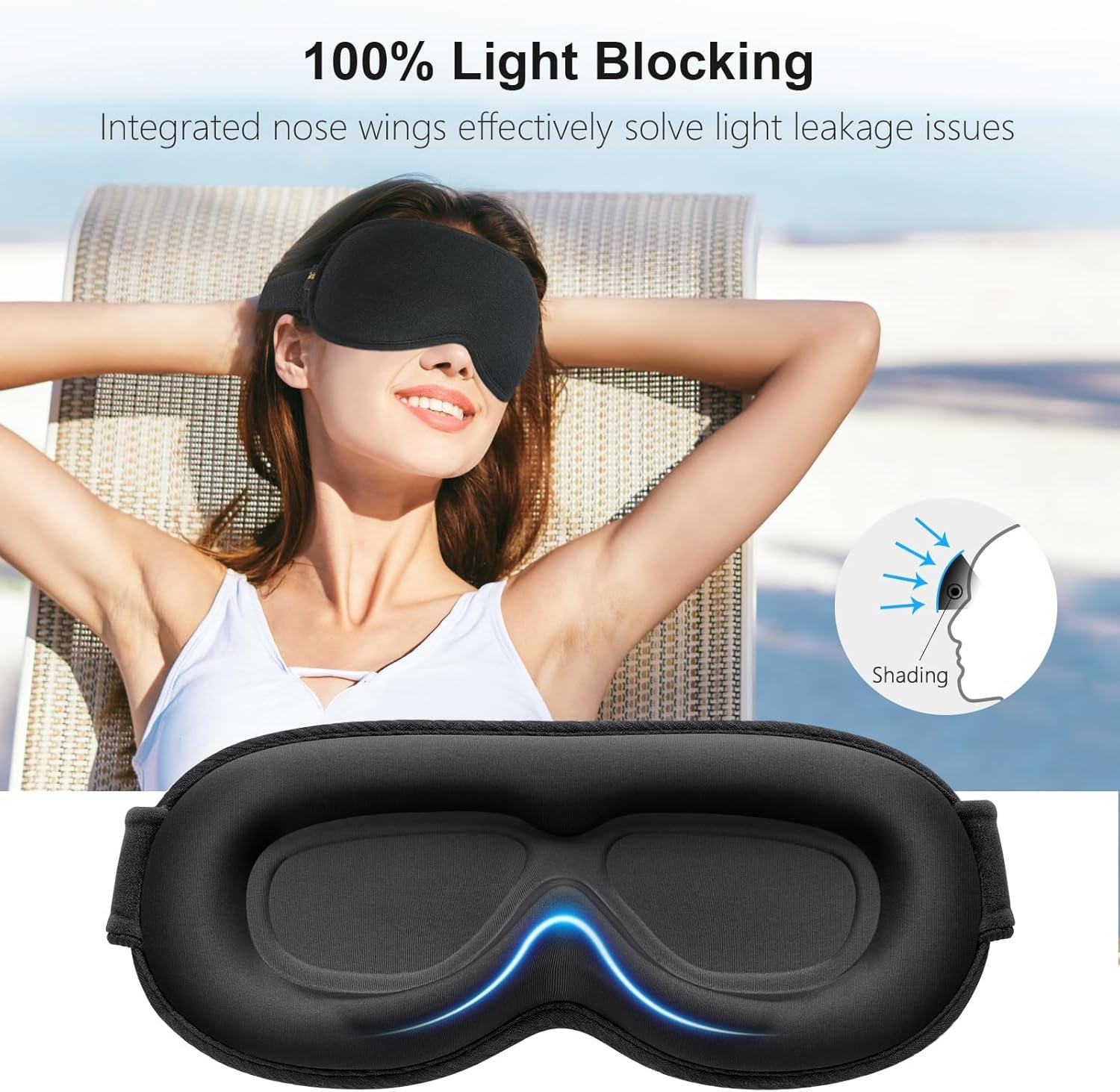 Gritin 100% Blackout Sleep Eye Mask for Women Men,... - Image 3
