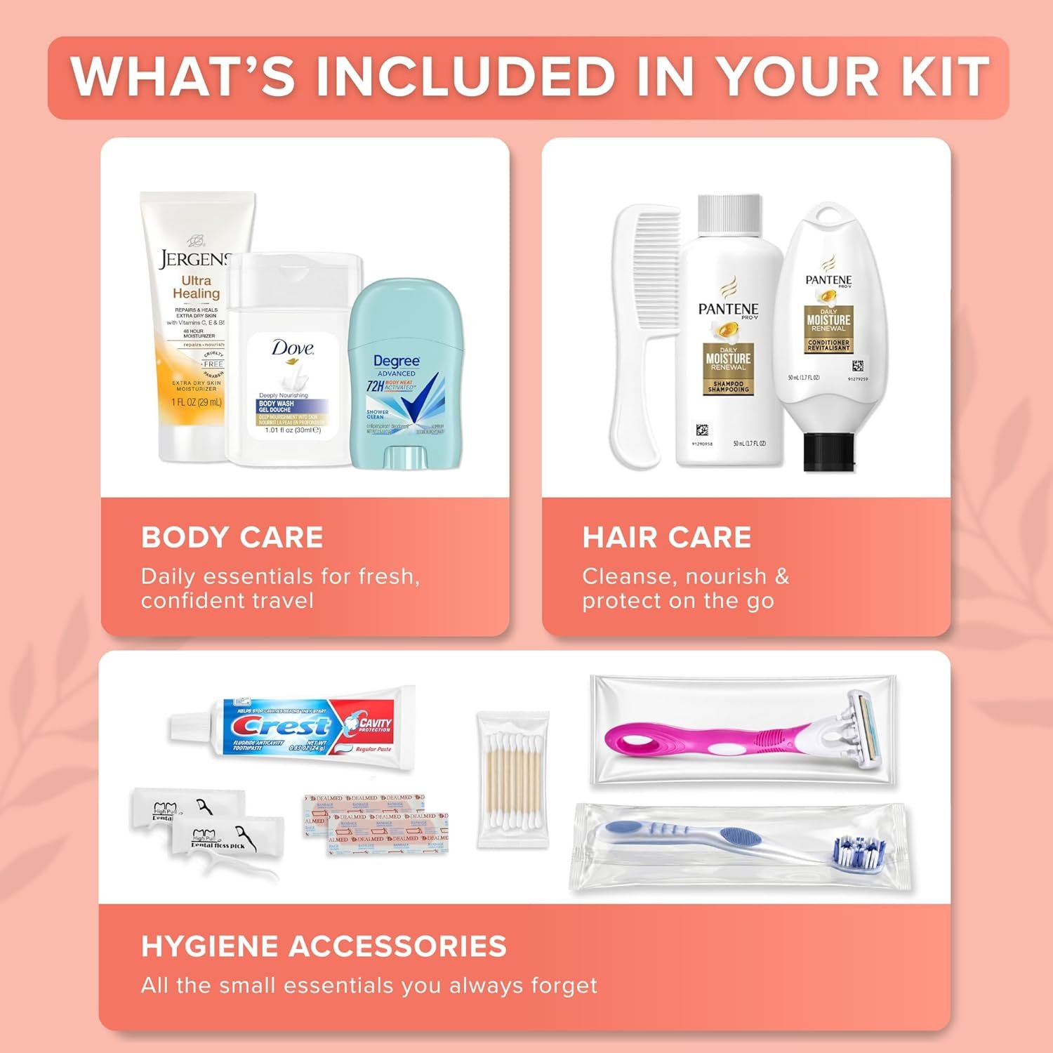 15 Piece Set Women’s Travel & Hygiene Kit with Cle... - Image 3