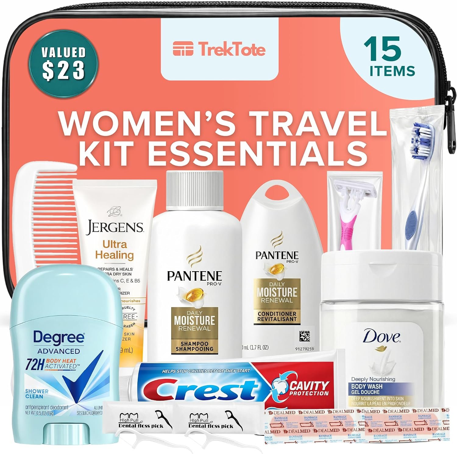 15 Piece Set Women’s Travel & Hygiene Kit with Cle... - Image 2