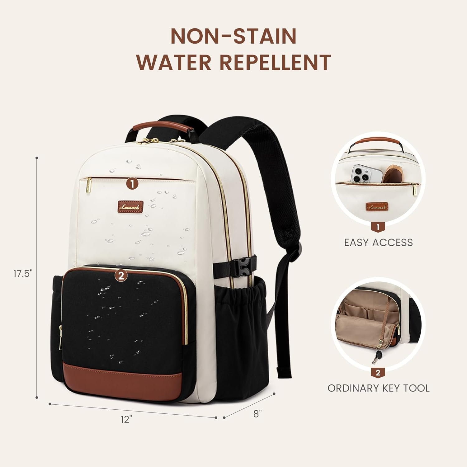 LOVEVOOK Laptop Backpack for Women with Pouch Pock... - Image 6
