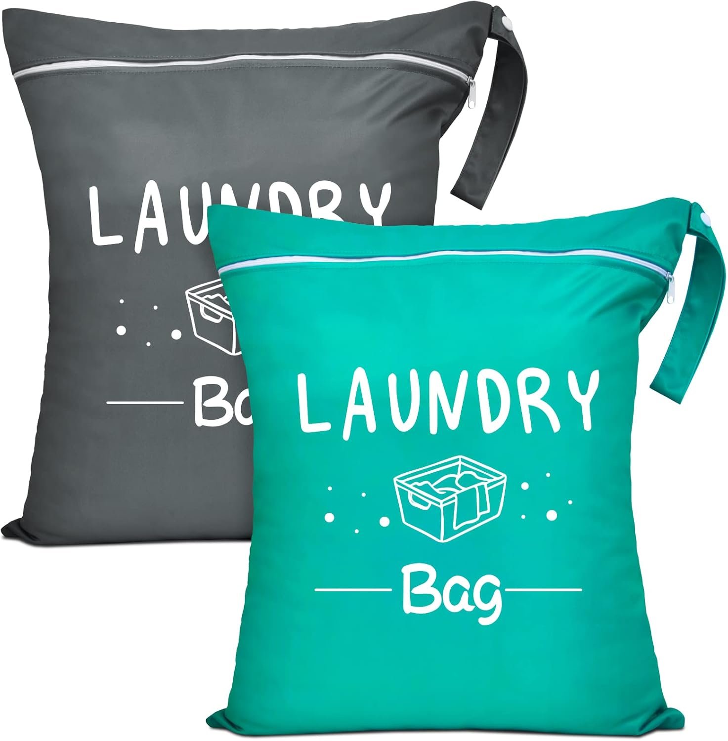 2 Pcs Large Travel Laundry Bags - Waterproof Wet/D... - Image 2