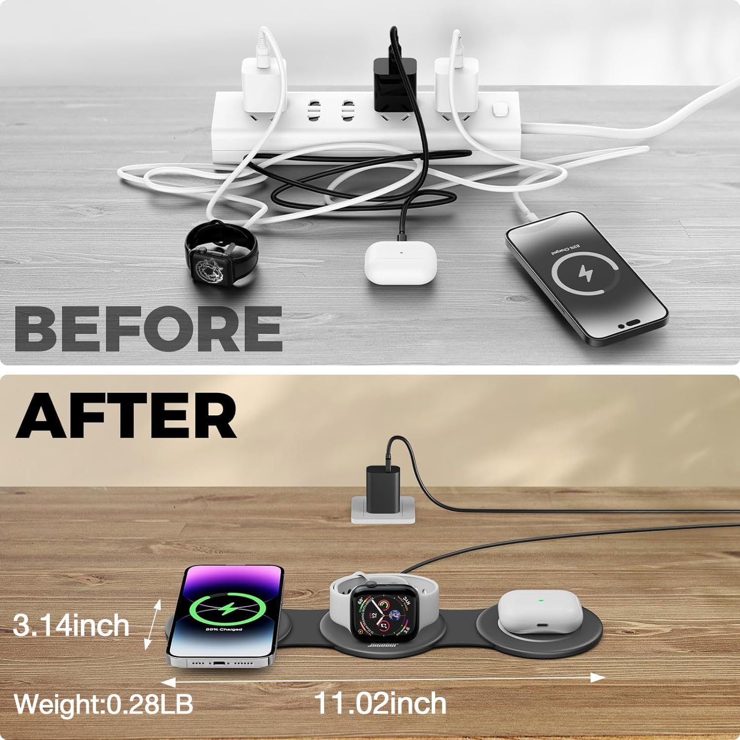 HICOBER 3 in 1 Charging Station for Multiple Apple... - Image 5