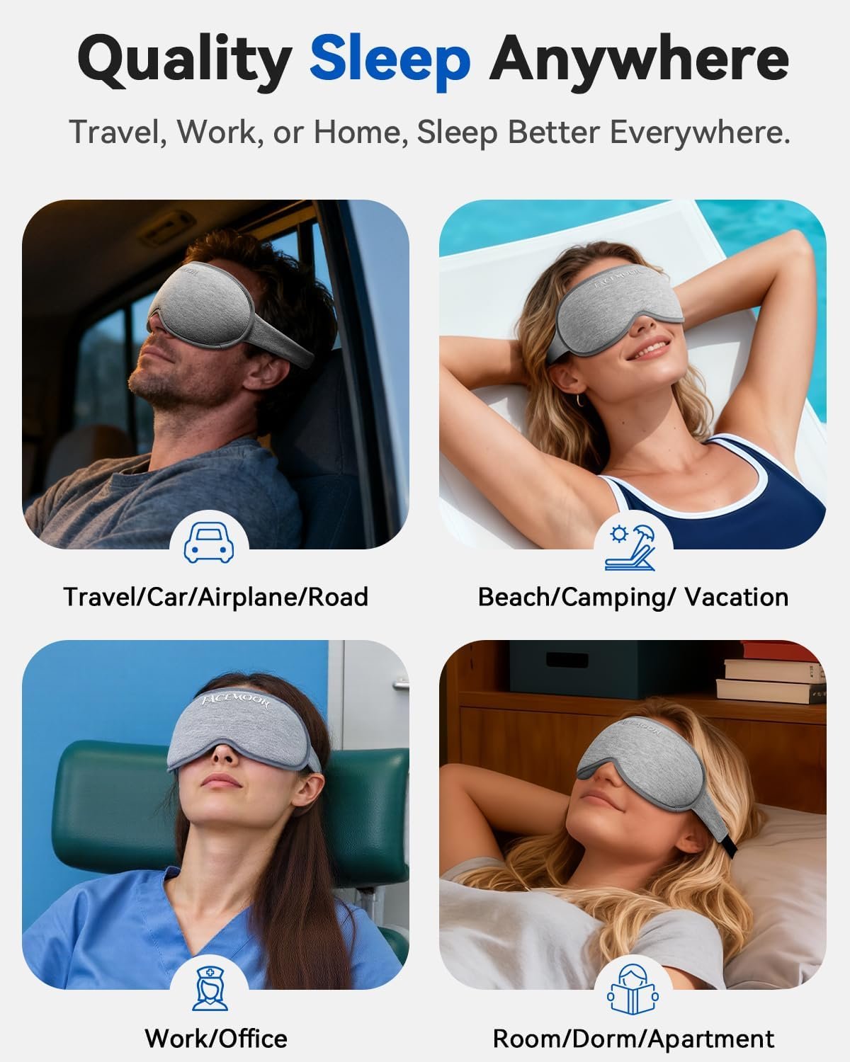 Weighted Eye Mask for Sleeping - 3D Blackout Sleep... - Image 7