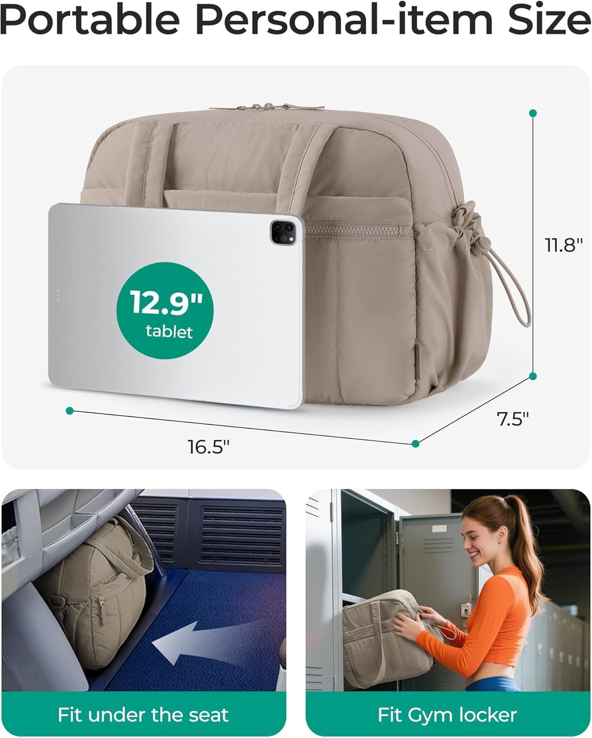 BAGSMART Gym Bag for Women, Duffle Bag for Travel ... - Image 3