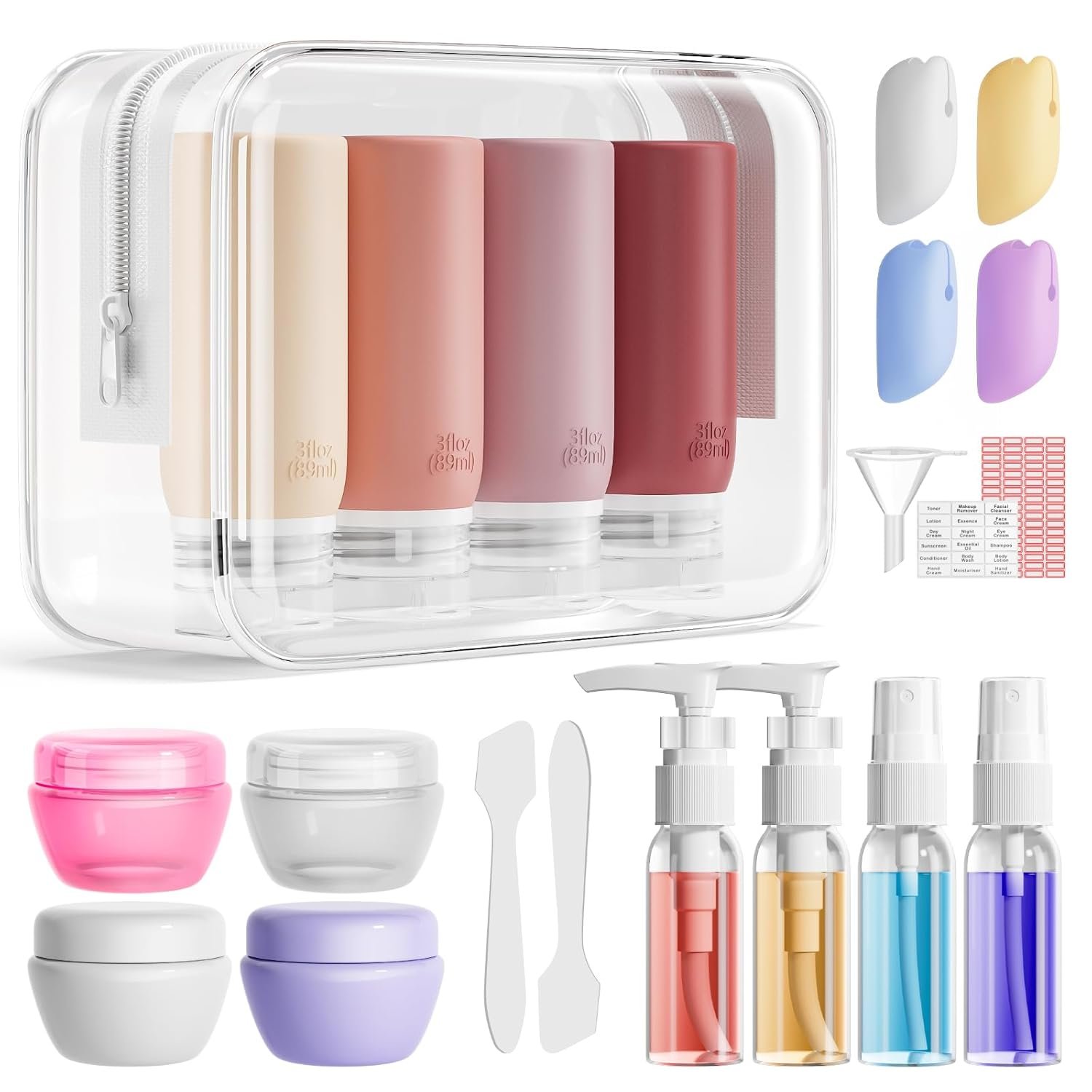 Muslish 21 Pack Travel Bottles for Toiletries, Lea... - Image 2