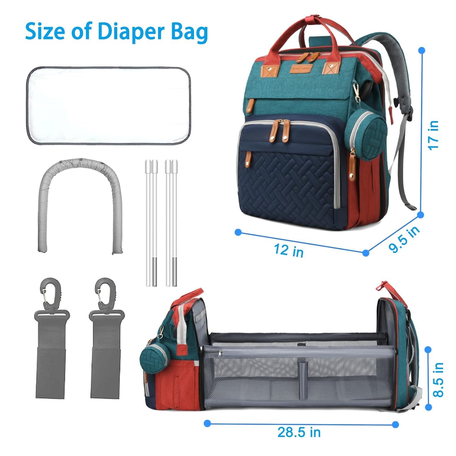 Jeryswet Baby Diaper Bags with Changing Station, W... - Image 7