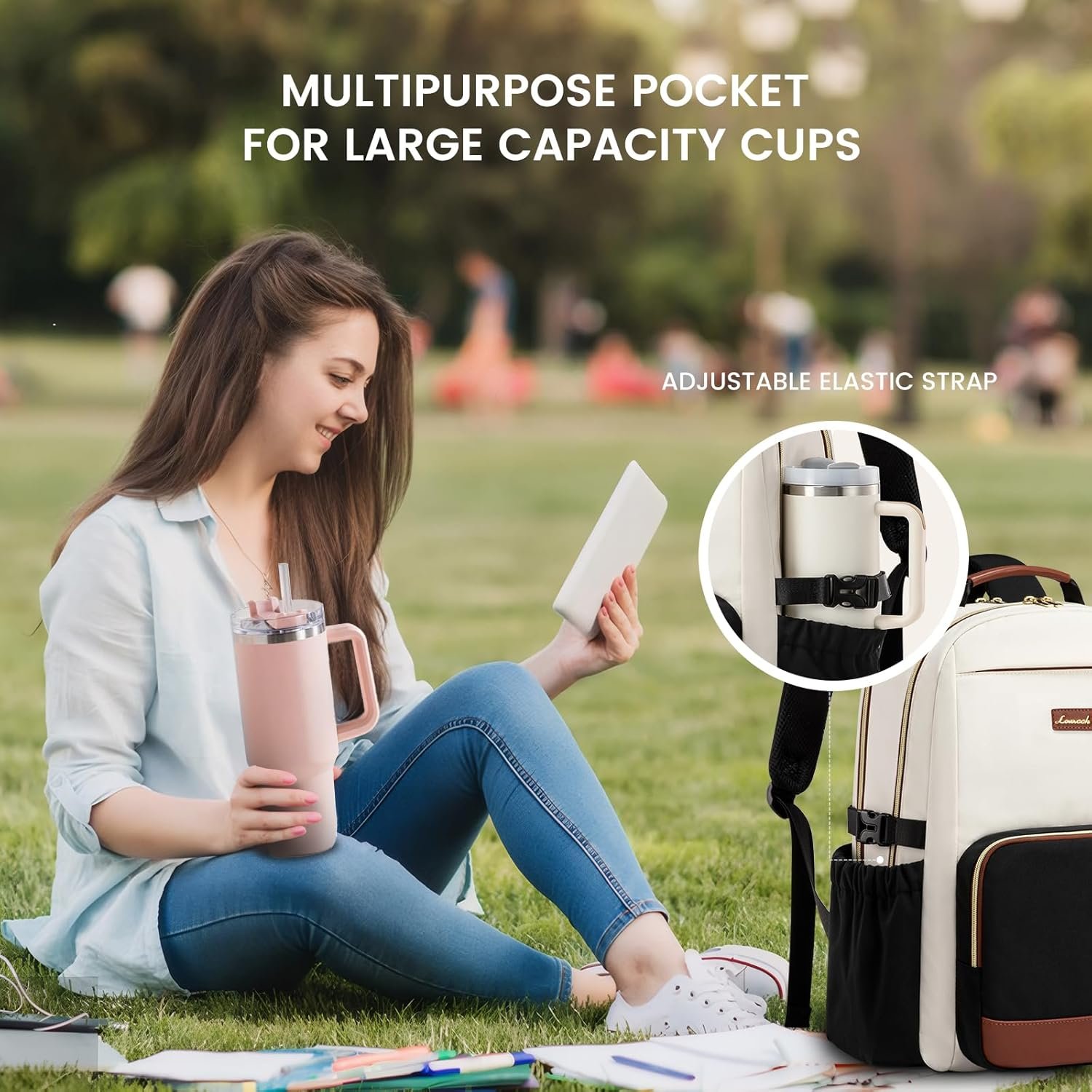 LOVEVOOK Laptop Backpack for Women with Pouch Pock... - Image 3