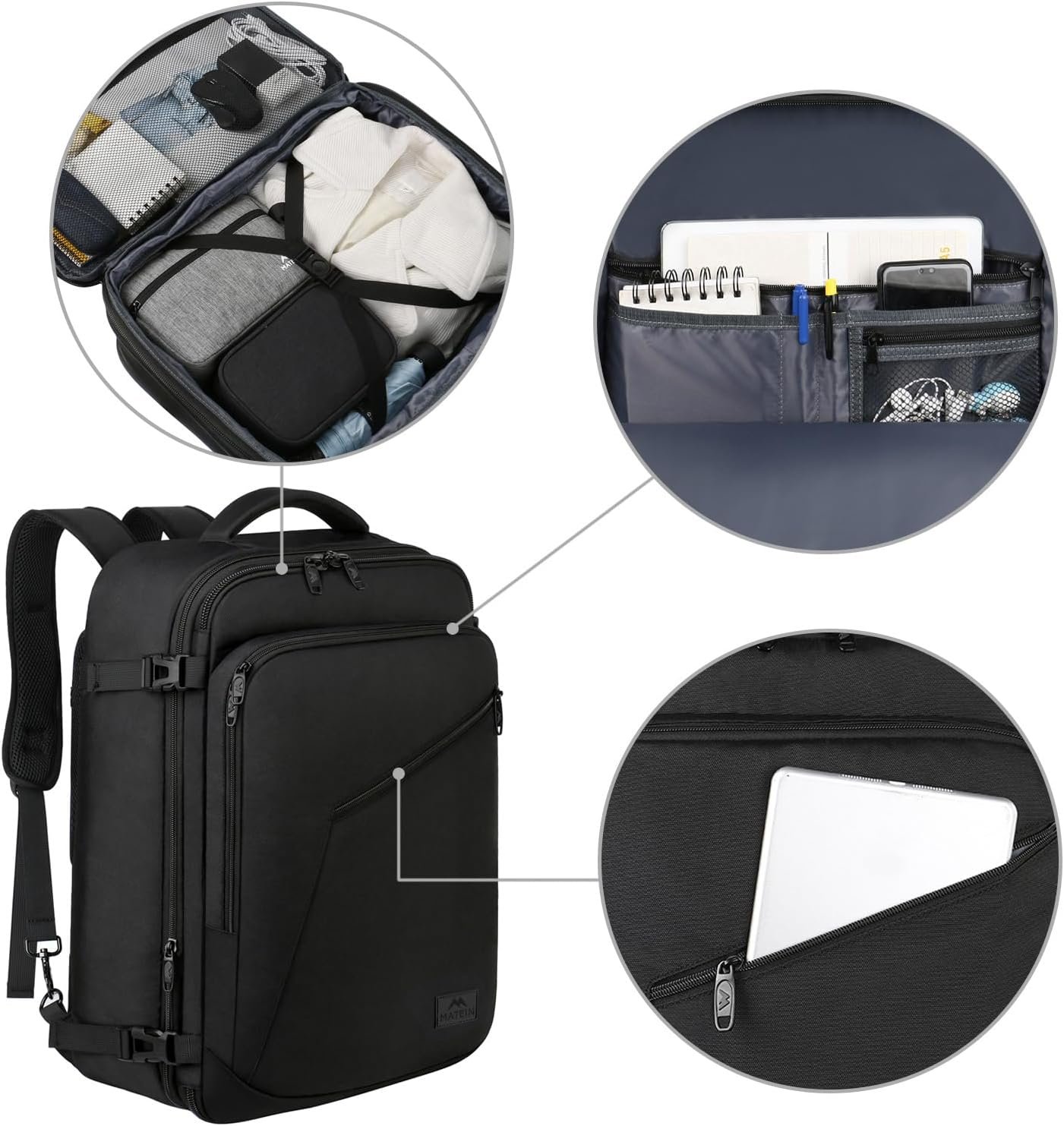 MATEIN Carry on Backpack, Extra Large Expandable T... - Image 8