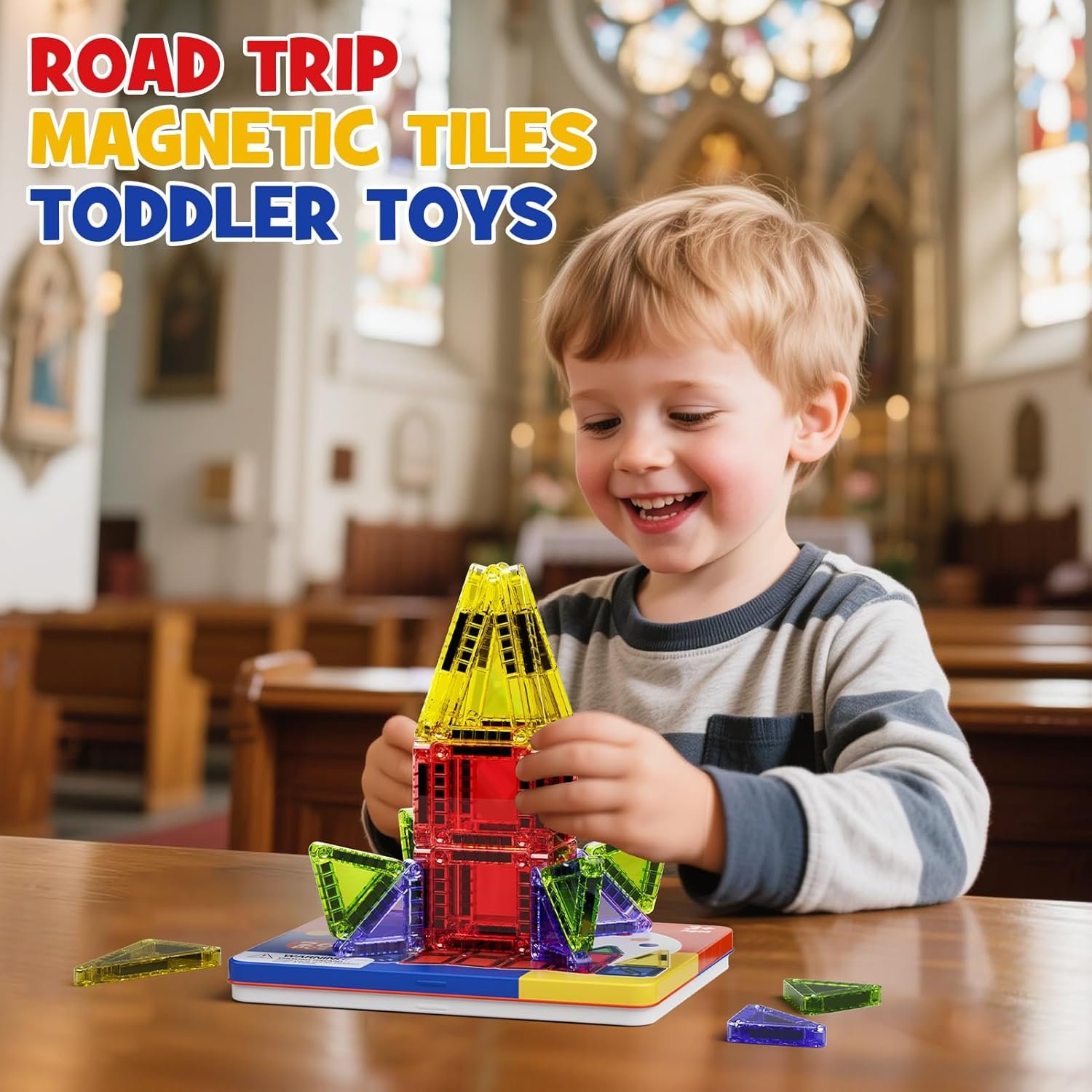 WMXDU Mini Magnetic Tiles with Iron Case, Magnetic... - Image 5