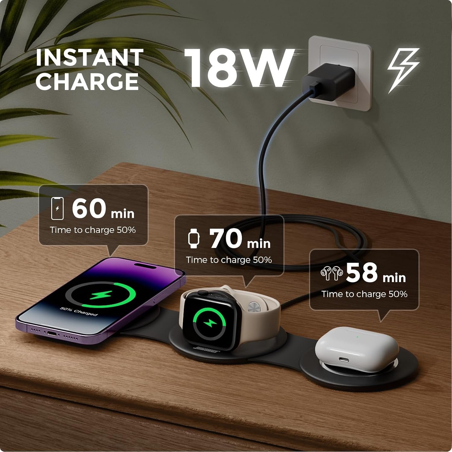 HICOBER 3 in 1 Charging Station for Multiple Apple... - Image 3