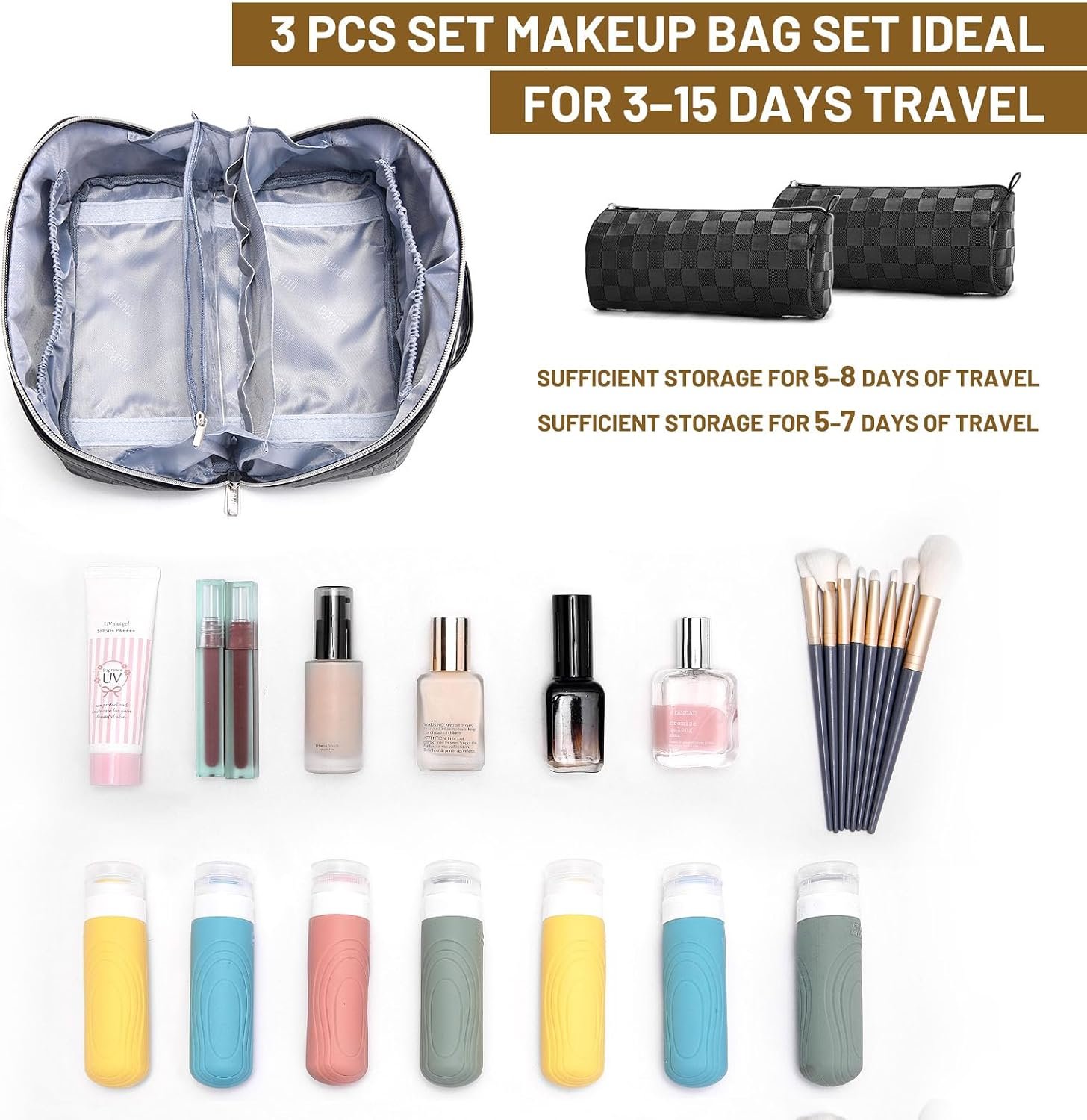 BOYATU Travel Makeup Bag Organizer: 180°Open-Flat ... - Image 5