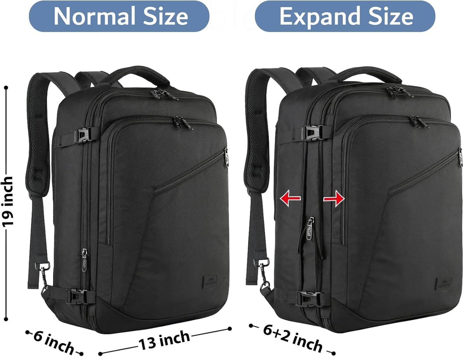 MATEIN Carry on Backpack, Extra Large Expandable T... - Image 6
