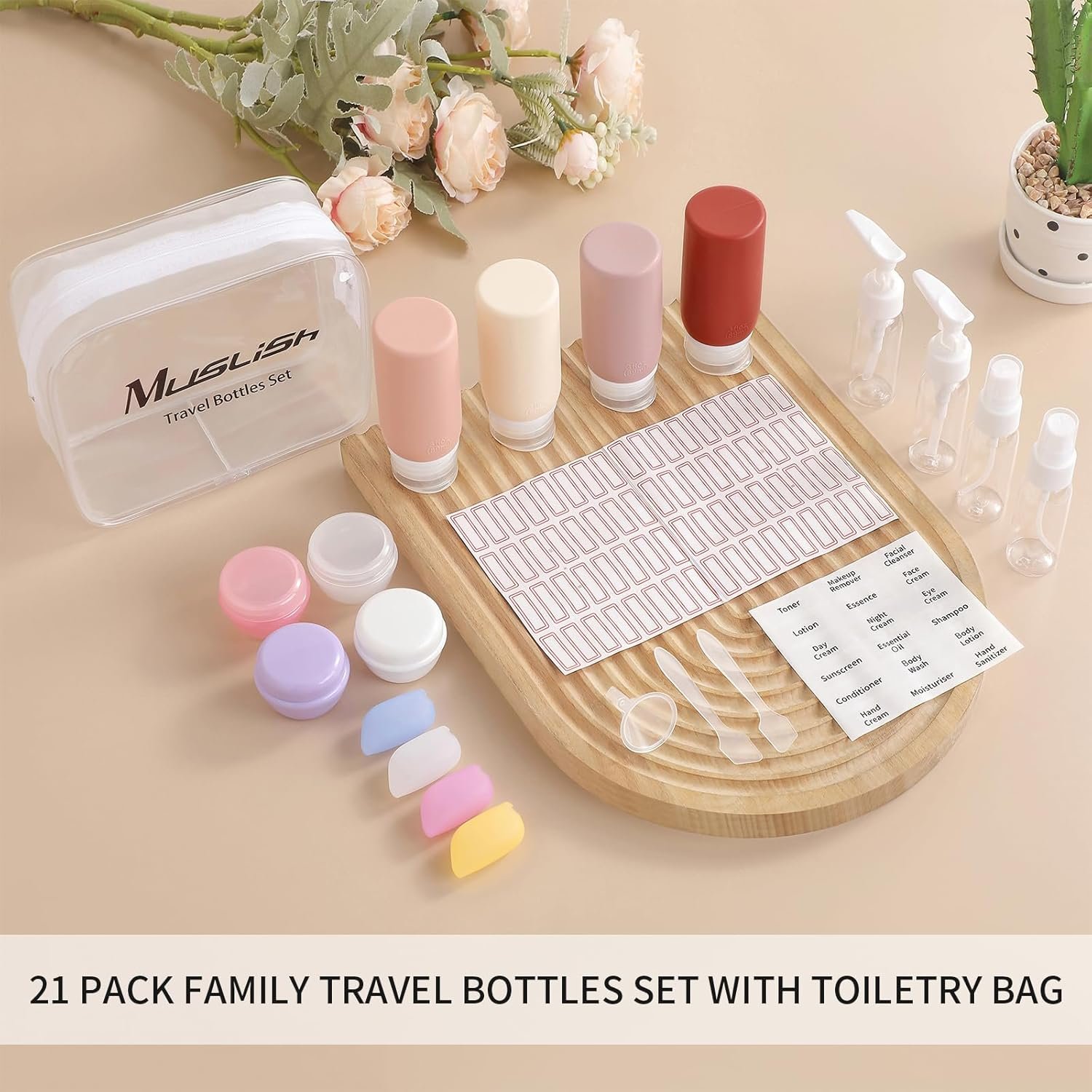 Muslish 21 Pack Travel Bottles for Toiletries, Lea... - Image 8