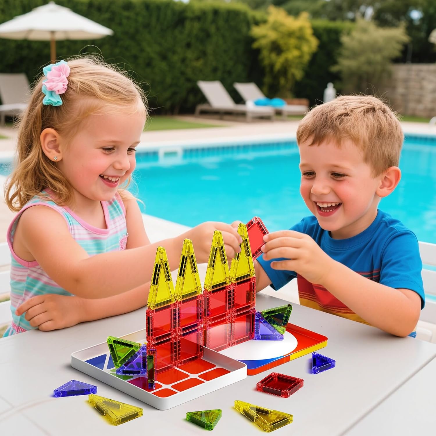 WMXDU Mini Magnetic Tiles with Iron Case, Magnetic... - Image 4