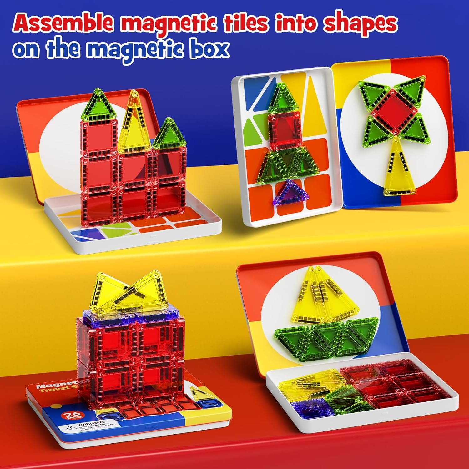 WMXDU Mini Magnetic Tiles with Iron Case, Magnetic... - Image 8