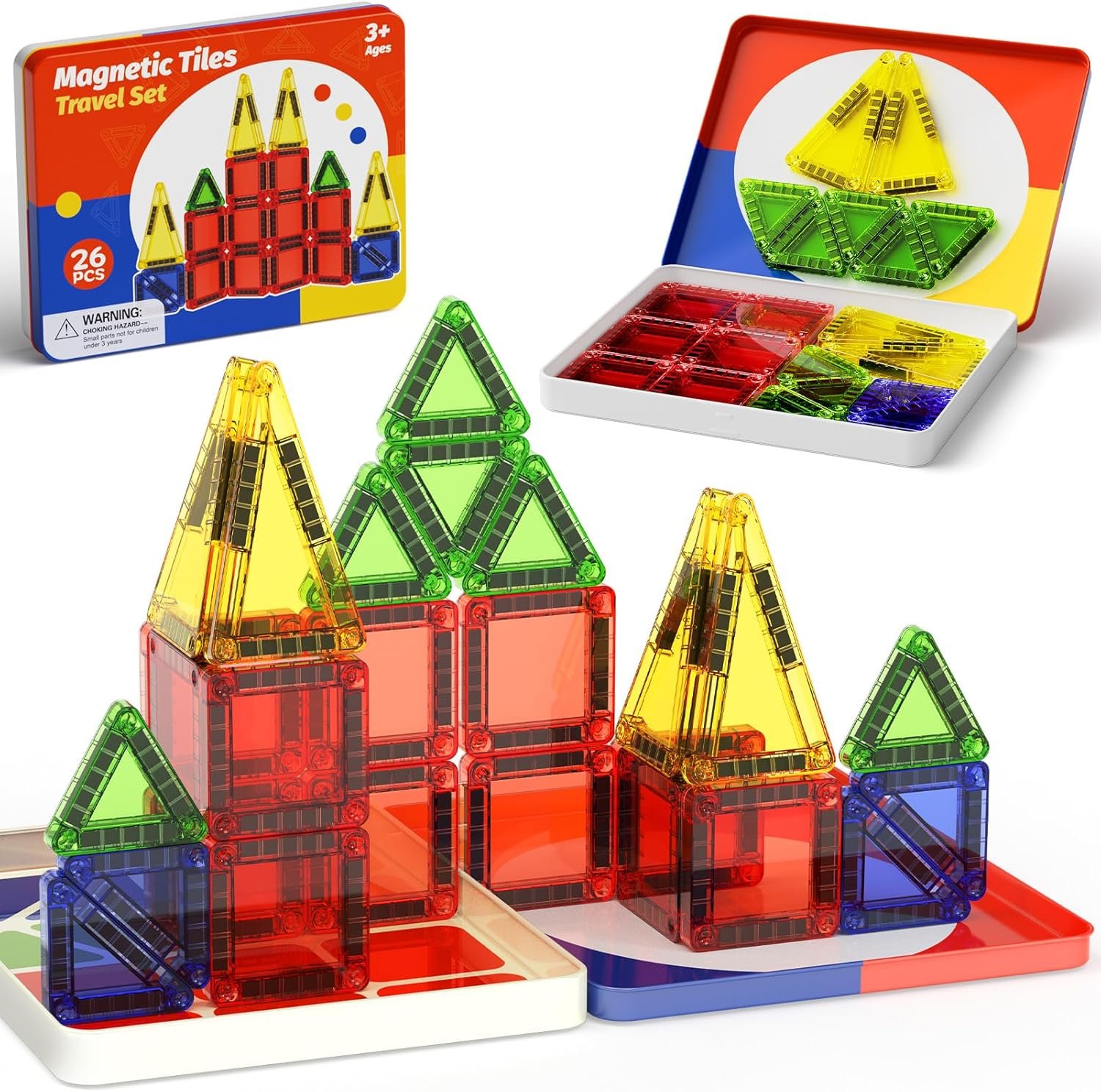 WMXDU Mini Magnetic Tiles with Iron Case, Magnetic... - Image 2