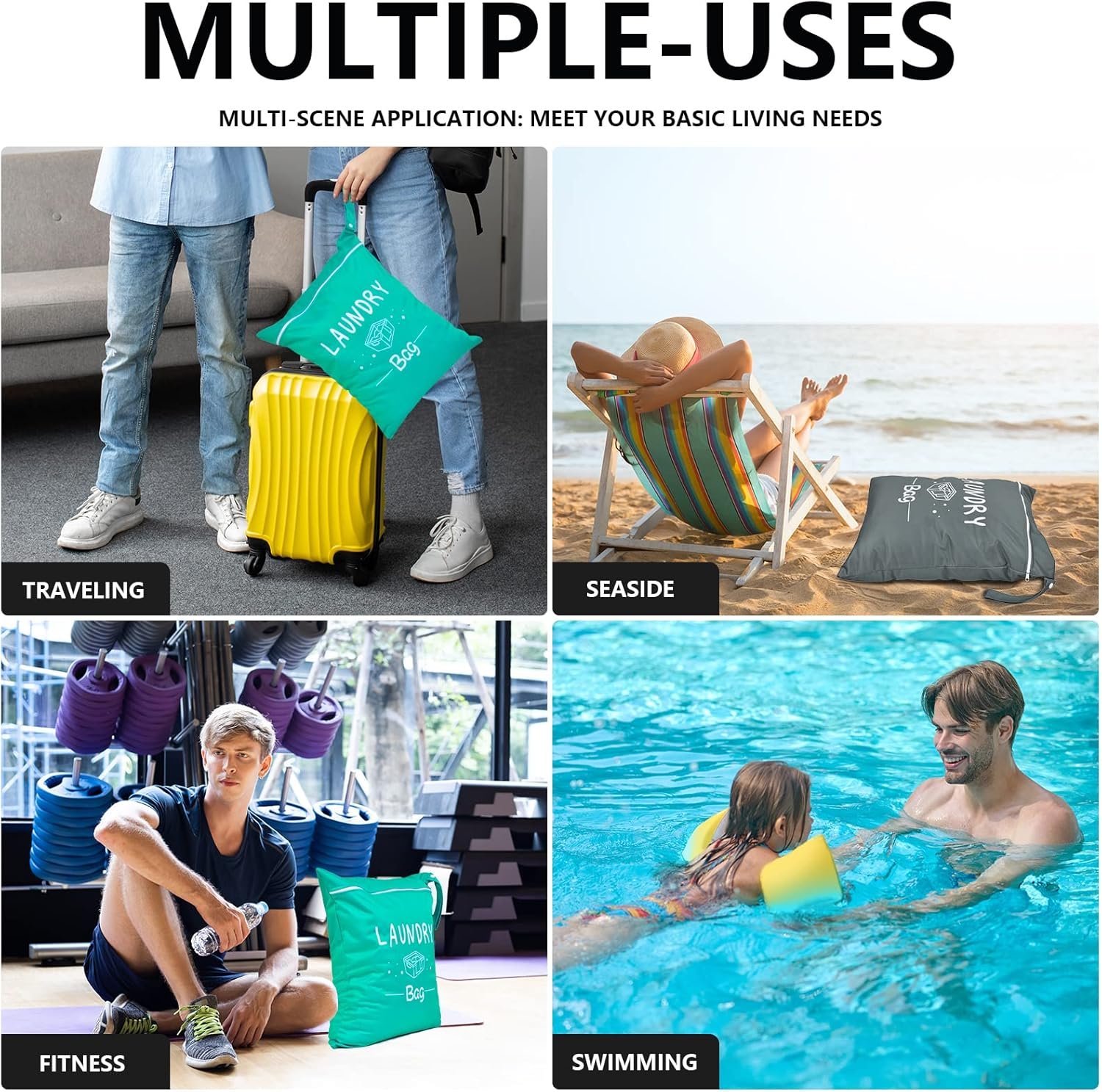 2 Pcs Large Travel Laundry Bags - Waterproof Wet/D... - Image 10