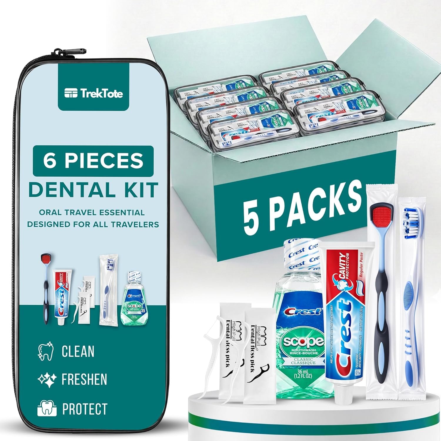 Toothpaste and Toothbrush Set- 6 Piece Dental Care... - Image 2